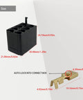 Eight Pack Rocker Switch Plug Sockets With 6.3mm Female Spade Terminals shown with dimensions and black design.