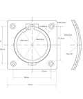 Technical drawing of Rack And Pinion 1.25 Inch Focuser For Newtonian Reflectors with 65mm travel, dimensions labeled.