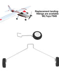 RC Airplane Landing Gear Wheels Set For Toys And DIY RC Aircraft, showing wire frame and wheels for WLtoys F949 model.