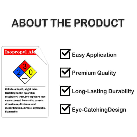 Heavy Duty 2x3 Inch Isopropyl Alcohol Nfpa Hazard Labels And Chemical Vinyl Warning Decals For Workplace Safety Storage Roll Of 250 Top Notch Adhesive Stickers That Work Like A Charm