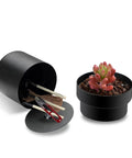 Two Layer Flower Pot Safe With Hidden Compartment Lock Box Realistic Looking Diversion Safe For Keys Money Jewelry Stash Hidden Safe Plant Pot Perfect For Concealing Valuables In Plain Sight Plants Not Included, showing open hidden compartment