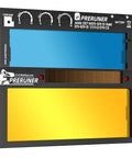 Auto Darkening Welding Lens With Gold Coating And Cool Blue Puddle View Shade Range Five To Thirteen Dual Sensors
