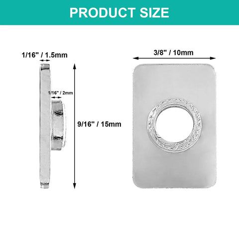 M5 Flat Sliding T Nuts 100 Pack For 2020 Series Aluminum Extrusion T Slot Profiles With 6mm Slot One Sixteenth Inch Thick Carbon Steel Build Heavy Duty Fastening Hardware For Quick Secure Adjustments side and front view with 15mm x 10mm size