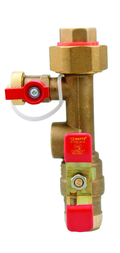Close-up of Tankless Water Heater Service Valve Kit For Easy Install And No Fuss Maintenance Durable Valve Set with red handles