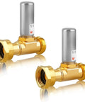 Heavy Duty Water Hammer Arrestor Set For Washing Machine And Plumbing 3/4 Inch FHT X 3/4 Inch MHT Stainless Steel And Brass Body With Swivel Hose Fittings Metal Pipe Connectors Pack Of 2, two units