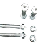 Wet Shoulder Equalizer Bolt Kit For RV And Trailer Slipper Springs With Zinc Plated Step Down End Hardware Four Bolts And Four Flanged Nuts To Stop Suspension Binding And Extend Spring Life, greaseable bolts and nuts