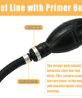 Marine Outboard Fuel Line Kit With Five Sixteenths Inch Ten Foot Hose Primer Bulb Quick Connectors Four Clamps And Fuel Filter, close-up