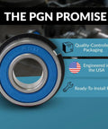 Sealed Ball Bearing With Snap Ring Kit 5/8 X 1-3/8 X 7/16 Heavy Duty Chrome Steel 52100 shown with packaging and features