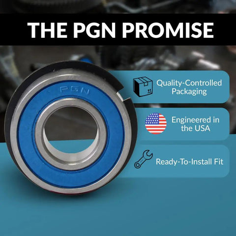 Sealed Ball Bearing With Snap Ring Heavy Duty Five Eighths Inch By One And Three Eighths Inch By Seven Sixteenths Inch Replacement For Go Kart Wheel Hub Mini Bikes And Lawn Mowers Chrome Steel AISI 52100 Handles Up To Twenty Thousand RPM shown with quality control icons
