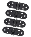 Zinc Alloy Flip Hinge Set Black Flap Cabinet Hardware Four Piece For Folding Tables And Sewing Machine Counters Smooth Opening