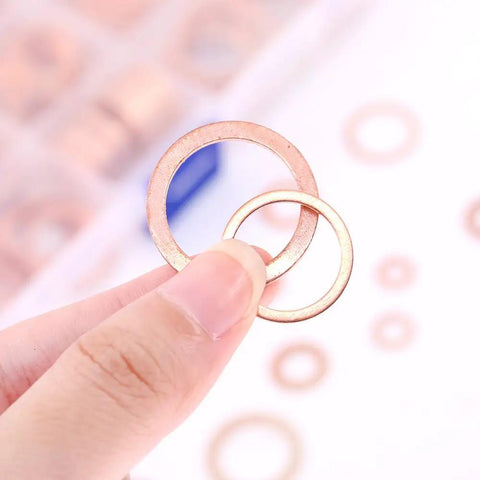 Copper Washer Set 300 Piece Flat Ring Assortment Kit With 12 Size Range M5 M6 M8 M10 M12 M14 M16 M20 High Conductivity