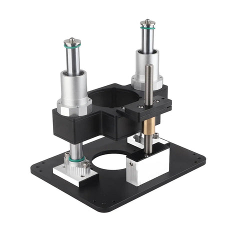 Premium Aluminum Router Lift System Delivering Butter Smooth Height Tweaks For Flawless Tenoning And Grooving Builds Solid Black Finish detailed view.