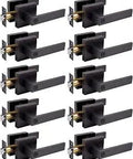 Heavy Duty Privacy Door Lock Lever Set With Zinc Alloy Brushed Bronze Finish Reversible For Left Or Right Handed Install