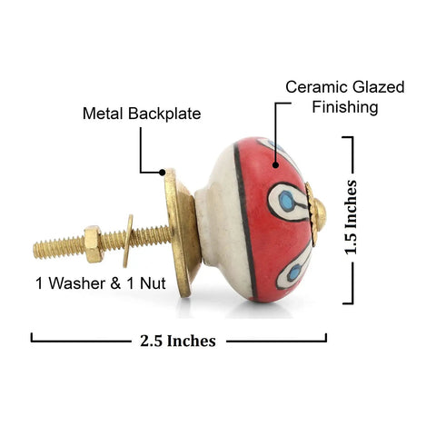 Top Shelf Handmade Ceramic Cabinet Knobs For Dresser Drawers with 1.5-inch diameter and 2.5-inch pull for vintage furniture.