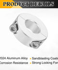 Two-Piece Double Split Shaft Collar Clamp-On Set Screw Collars For Five Eighths Bore And One Point Three One Two Five Inch Outer Diameter Aluminum 2024 Lightweight Built To Last Solid Lockdown For Smooth Spin, 2024 aluminum alloy clamp