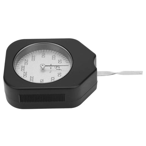 300-1 Dial Tension Gauge With Transparent Cover, Single Pointer Gram Force Meter, 300g Pocket Tensiometer For Relay Switches And Valve Springs, Handy Pro Grade Tool For Real-Deal Pull Pressure Testing And Precise Readout. black dial tension gauge with transparent cover and metal hook