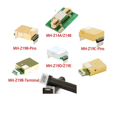 Two Pack Infrared CO2 Sensor Modules Kit With MH-Z19B, MH-Z19C, MH-Z19D, MH-Z19E, MH-Z14A, MH-Z14B And MH-Z16 Sensors In MH-Z14B Color