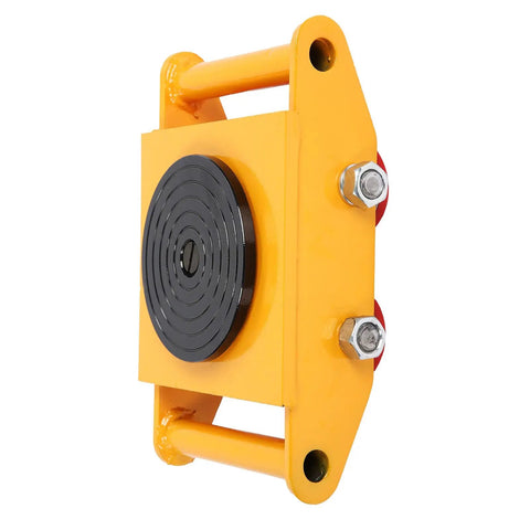 Rugged Heavy Duty Machinery Mover Dolly For Moving Heavy Equipment 6 Ton Load, steel body with yellow powder coat.