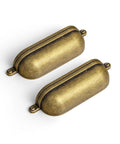 Antique Brass Cup Drawer Pulls For Cabinets Zinc Alloy 3 Inch Hole Center Bin Cup Pulls 6 Pack Cabinet Hardware
