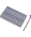 Pro Grade Watch Hand Presser Tool with 20 Pin Sizes showing case and tool for setting hour, minute, and second hands.