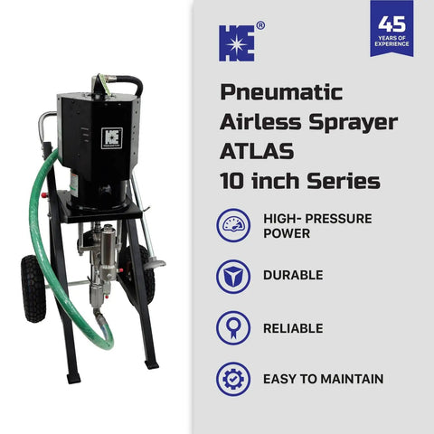 Heavy Duty Pneumatic Airless Paint Sprayer 73 To 1 Pressure Ratio 7250 Psi Industrial Spray Gun Cart Kit With Hose And Tips For Thick Protective Coatings Built Like A Tank With Zero Clog Hassle