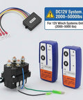 Heavy Duty 12V Wireless Winch Kit With 250A Solenoid Relay Contactor, Steel Waterproof Build, Dual Remotes, 2000-5000 Lb Capacity
