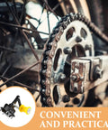 Dope Metal And Plastic Chain Tensioner Kit That Slaps Riders Hard With Roller Guide For Smooth Riding And Ultimate Safety On Any Ride. close-up on bike chain and sprocket
