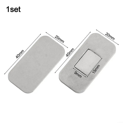 Premium Magnetic Cabinet Door Catch Silver Set For Secure Drawer Closures, showing dimensions 40x20mm for easy installation.