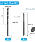 Image of Pro Grade Tap And Drill Bit Set For DIY Projects Includes Two 8 40 UN Taps And Two 3 5mm Drill Bits In Black Oxide HSS 6542 High Speed Steel
