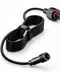 Heavy Duty 16 Ft Extension Cable For Outdoor String Lights Built Damn Tough. Black durable cable with secure plug design.