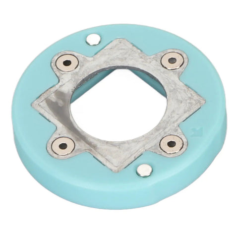 Turquoise magnetic craft hole punch with precise positioning guide, metal paper punch for DIY projects, card edges, scrapbooking tool.