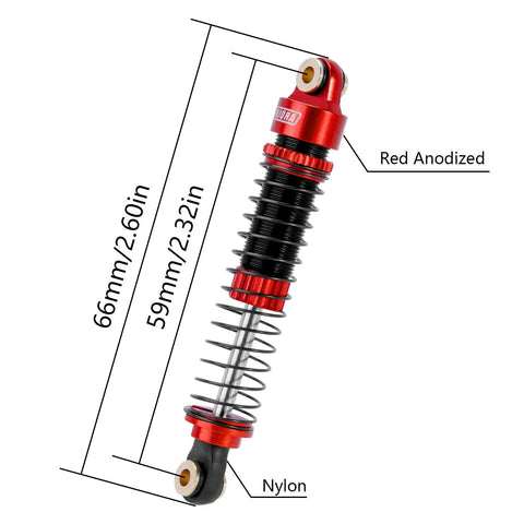 59mm Threaded Shock Absorber Oil Damper For 1 18 RC Crawler Compatible With Redcat Ascent 18 And HPI Venture 18 Dual Spring Rates
