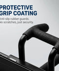 Close-up of Heavy Duty 48 Inch Garage Tool Organizer Wall Mount Rack protective grip coating with anti-slip rubber guards.