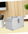 Lockable Portable Double Layer Tool Box Case With Ergonomic Handle Aluminum Alloy Build Spacious Storage Rugged Carrying Case For Pros Engineers And Field Techs Ideal For Outdoor Operations on desk