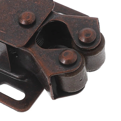 Close-up of Heavy Duty Double Roller Door Latches For Cabinets And Wardrobes With Spring Ball Lock Iron Hardware