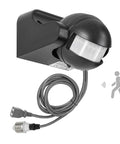 Outdoor Motion Sensor Light Socket To Outlet Adapter With About 3 Ft Extension Cord E26 Screw Base IP44 Waterproof Auto Detect PIR Switch Turns Porch Lights On When Motion Is Detected And Off When No Movement, black