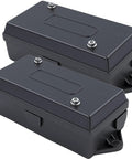 7 Way Trailer Junction Box Kit 2 Pack For RVs, Trailers, And Cars, Waterproof And Weatherproof Electrical Connector Organizer With Color Code Terminals, Durable 7 Terminal Box For Easy Wiring, Replacement Or New Install. Two black 7-terminal boxes