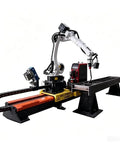 Industrial CNC Robotic Welding Arm For Container Frame Assembly And Logistics Facilities Multi Metal Automated Welder on a fabrication setup.
