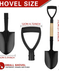 28 Inch Mini Garden Shovel With D Grip Handle For Car Emergencies And Everyday Use, shown with dimensions