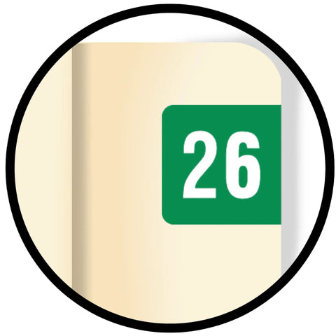 Mini 2026 Year Stickers Green Dope Durable End Tab File Labels For Smead ETS Series Compatible Doctor Stuff Chart Labels