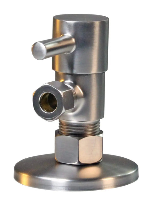 Toilet Supply Line Riser Kit With Twenty Inch Flat Head Five Eighths By Three Eighths Inch OD Round Handle Quarter Turn Angle Stop