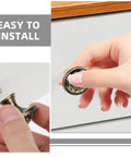 Person installing Pretty Dang Slick Antique Zinc Alloy Cabinet Drawer Pulls And Round Vanity Knobs, detailed view of knob and screw.