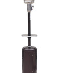 Propane Patio Heater 48,000 BTU Outdoors with open door design and adjustable table, hammered bronze finish.