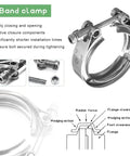 3 Inch V Band Exhaust Clamp Set For Turbo Downpipes Stainless Steel 304 Quick Release V Band Flange For Pickup Trucks