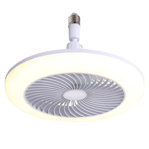 11" E26 Socket Ceiling Fan with Light, Dimmable 3 Color LED Fan Light, top view showing sleek design and adjustable blades.