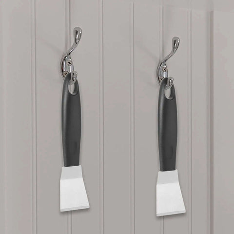 Stainless Steel 3D Printer Scraper Tool With Large Head For Resin Removal And Model Stripping hanging on hooks