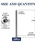 Rock Solid 5/16-18 X 4 Inch Button Head Socket Cap Bolts 304 Stainless Steel 18-8 with size details 20 pcs set for easy assembly.