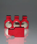 4 Pack Magnetic Parallel Keepers For Vise Jaws And CNC Setups Red, Heavy Duty Machinist Tools, front view showing rare-earth magnets