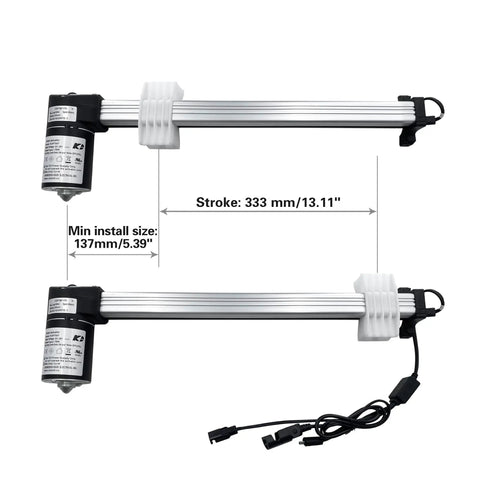 Oem Style Linear Actuator Replacement For Power Recliner Lift Chair Motor KDPT007 179 with 333mm stroke and 137mm base.