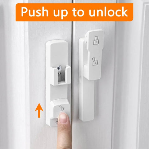 White 180 Degree Barn Door Lock With Dual Locking System And Hidden Screws Zinc Alloy Flip Gate Latch Hardware
